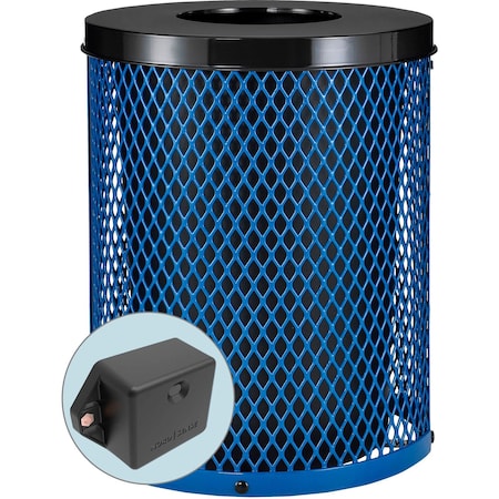 Global Industrial Round Smart Trash Can, Blue, Steel, 23-1/2 in 261924BLT